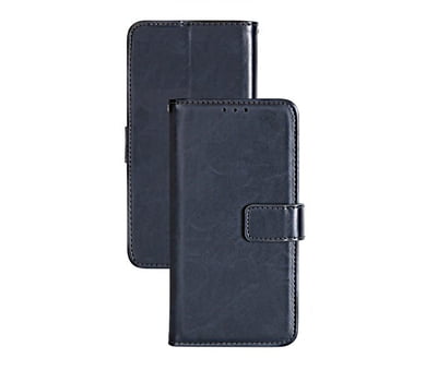 Étui Apple iPhone 12 Pro Max Bleu Marine - Portefeuille Cuir PU