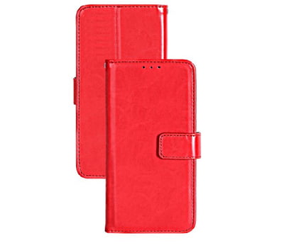 Étui Apple iPhone 13 Pro Rouge - Portefeuille Cuir PU