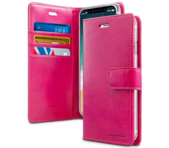 Étui Apple iPhone XS Max Portefeuille Rose Vif - Goospery Blue Moon