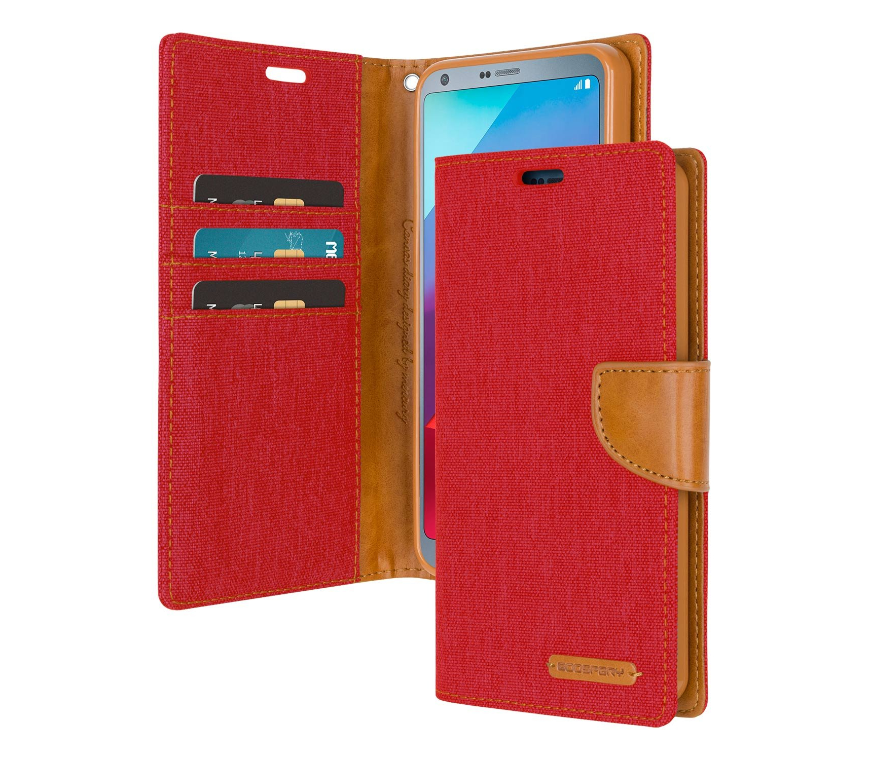 ETUIT LG G6 ROUGE/MARRON