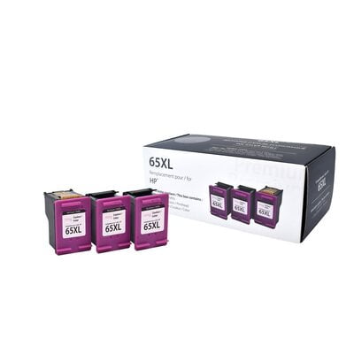 Cartouche Jet D'encre HP 65 XL Compatible Color 3 Cartouches + 1 Tête D'impression Cartouche Jet D'encre HP 65 XL Compatible Color 3 Cartouches + 1 Tête D'impression