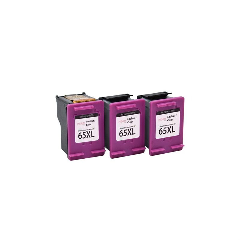 Cartouche Jet D'encre HP 65 XL Compatible Color 3 Cartouches + 1 Tête D'impression Cartouche Jet D'encre HP 65 XL Compatible Color 3 Cartouches + 1 Tête D'impression