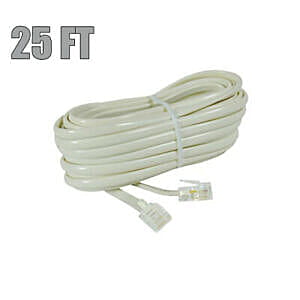 CORDON TELEPHONIQUE PLAT 25 FT BLANC