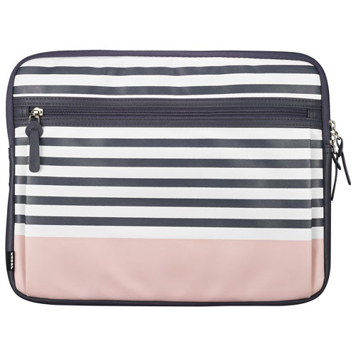 Housse de Modal pour portable de 14 po - Gris rayé/Rose remis a neuf