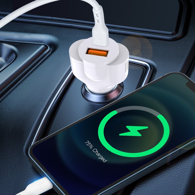Chargeur auto Bwoo USB-A et USB-C 30 W (BO-CC58) - Blanc Chargeur auto Bwoo USB-A et USB-C 30 W (BO-CC58) - Blanc