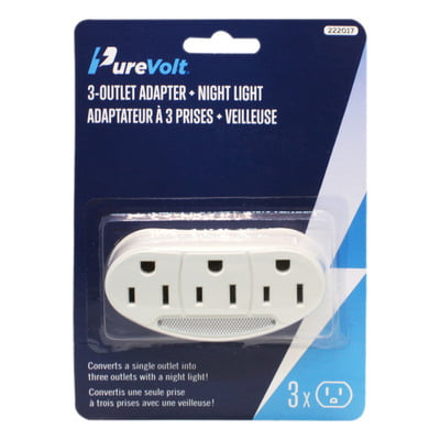 Adaptateur 3 Prises + Veilleuse