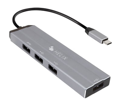 Adaptateur Helix USB-C vers 4 x USB-A - Gris Adaptateur Helix USB-C vers 4 x USB-A - Gris