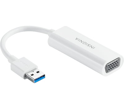 Adaptateur Insignia USB-A 3.0 Mâle vers VGA Femelle - Blanc