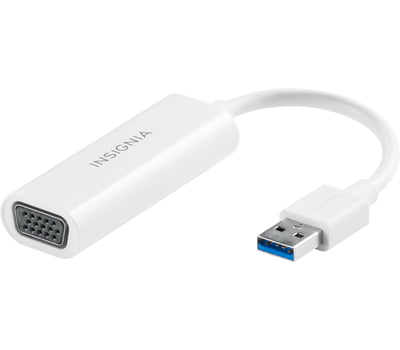 Adaptateur Insignia USB-A 3.0 Mâle vers VGA Femelle - Blanc Adaptateur Insignia USB-A 3.0 Mâle vers VGA Femelle - Blanc