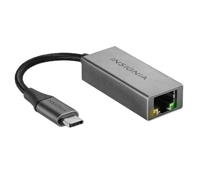 Adaptateur Insignia USB-C vers Ethernet RJ-45 - Gris