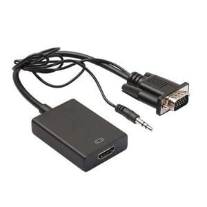Adaptateur VGA Mâle Vers HDMI Femelle+Prise Jack Adaptateur VGA Mâle Vers HDMI Femelle+Prise Jack