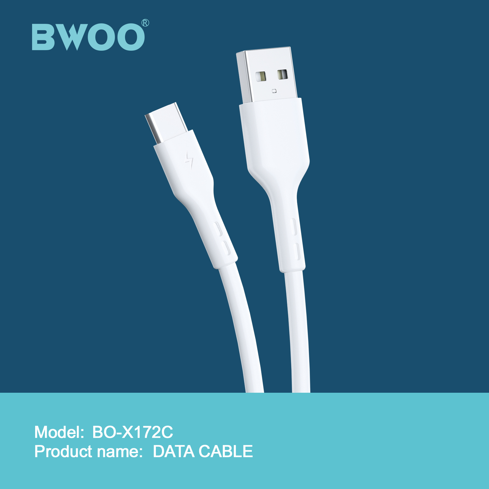 Câble chargeur Bwoo USB-A vers USB-C (BO-X172C) - Blanc