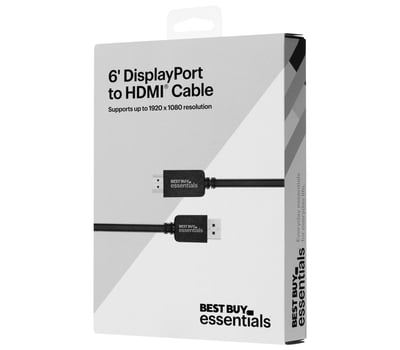 Câble Best Buy Essentials DisplayPort vers HDMI 6 Pi (1.8 M) - Boîte ouverte Câble Best Buy Essentials DisplayPort vers HDMI 6 Pi (1.8 M) - Boîte ouverte
