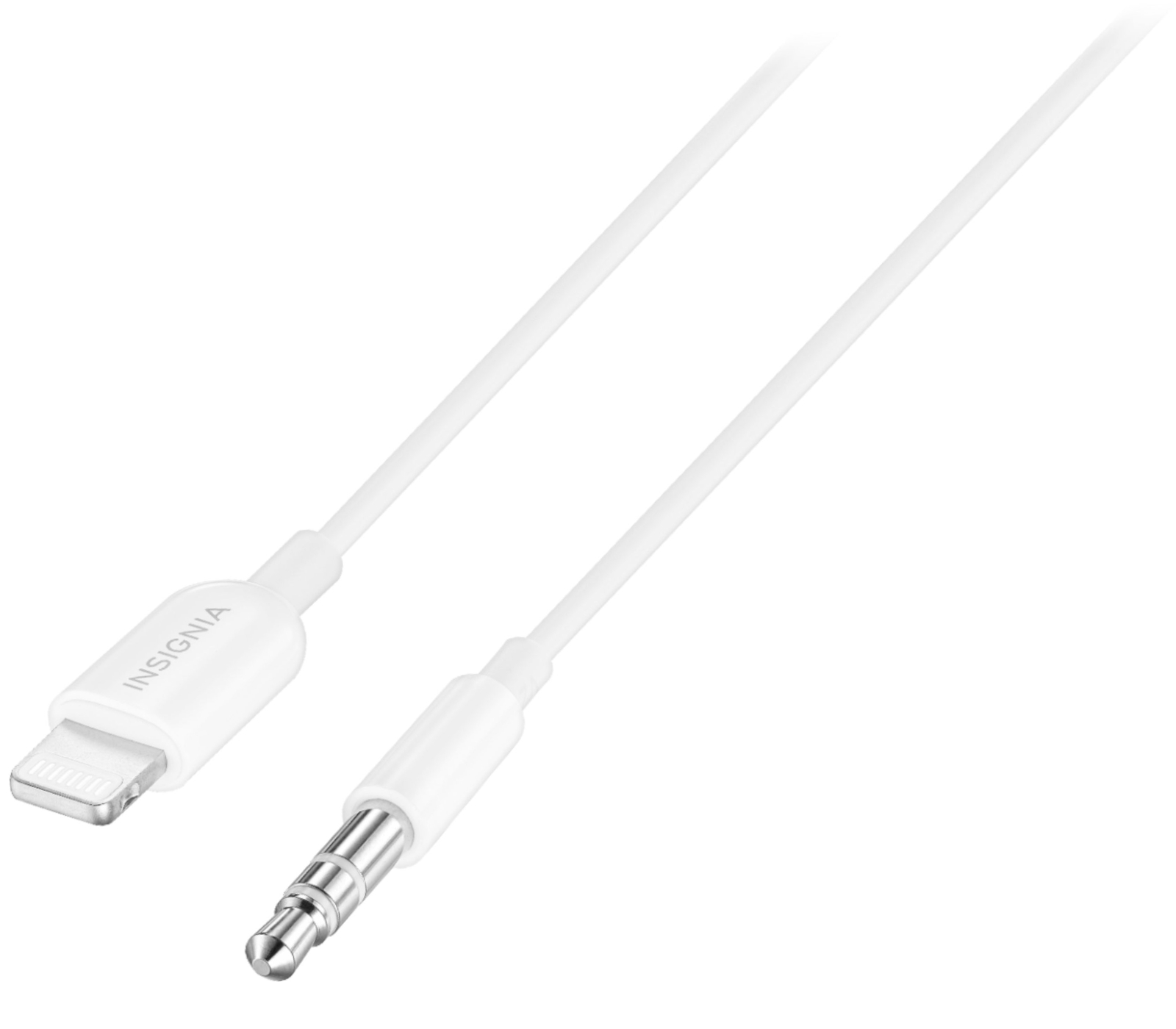 Câble Insignia Lightning vers prise jack 3.5 mm stéréo 3 Pi (0.9 M) Blanc - Boîte ouverte Câble Insignia Lightning vers prise jack 3.5 mm stéréo 3 Pi (0.9 M) Blanc - Boîte ouverte