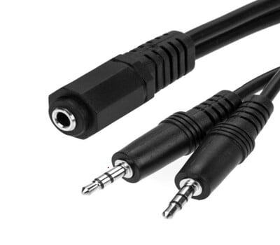 Câble Prise Jack 3.5 mm Femelles Vers 2 x Mâle 6" (15 CM)