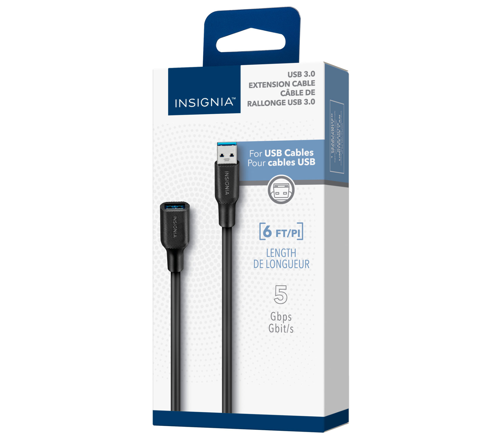 Câble Rallonge Insignia USB-A Mâle vers Femelle 6 Pi (1.8 M) - Noir