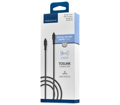 Câble audio optique numérique Insignia 6 Pi (1.8 M) Noir - Boîte ouverte Câble audio optique numérique Insignia 6 Pi (1.8 M) Noir - Boîte ouverte