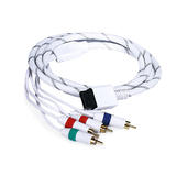 CABLE COMPOSANT AUDIO VIDÉO ED POUR WII & WII U – BLANC (GAINE TRESSÉE) - 6PI