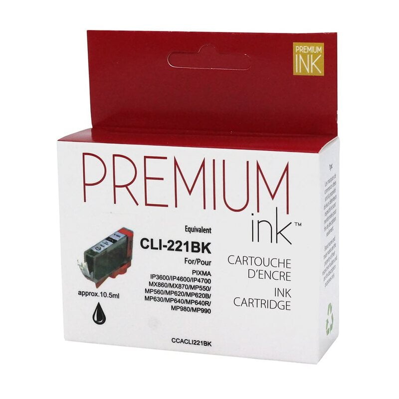 Cartouche Jet d'encre Canon CLI-221 Compatible Black Cartouche Jet d'encre Canon CLI-221 Compatible Black