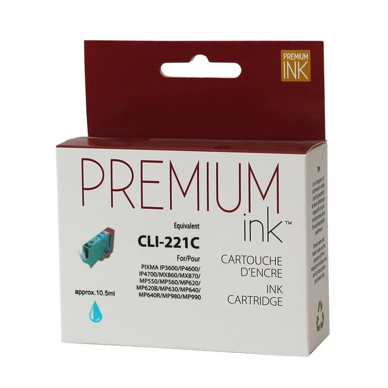 Cartouche Jet d'encre Canon CLI-221 Compatible Cyan Cartouche Jet d'encre Canon CLI-221 Compatible Cyan