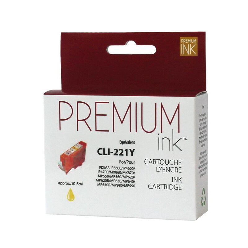 Cartouche Jet d’encre Canon CLI-221 Yellow Compatible