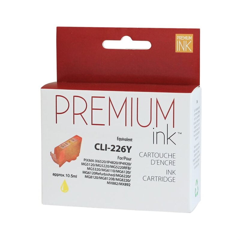 Cartouche Jet d'encre Canon CLI-226 Compatible Yellow Cartouche Jet d'encre Canon CLI-226 Compatible Yellow