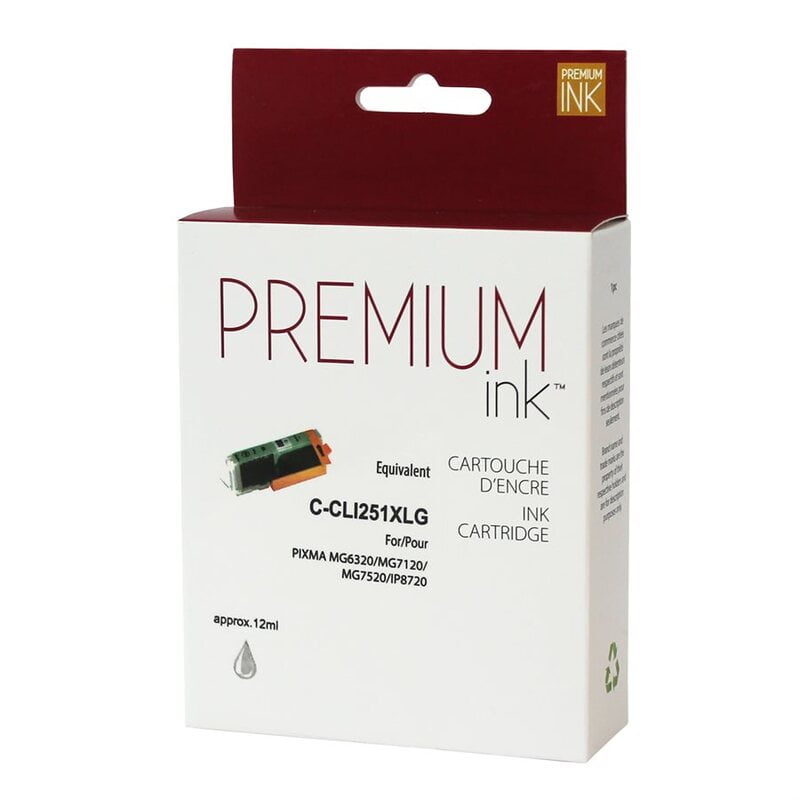 Cartouche Jet d'encre Canon CLI-251XL Compatible Grey Cartouche Jet d'encre Canon CLI-251XL Compatible Grey