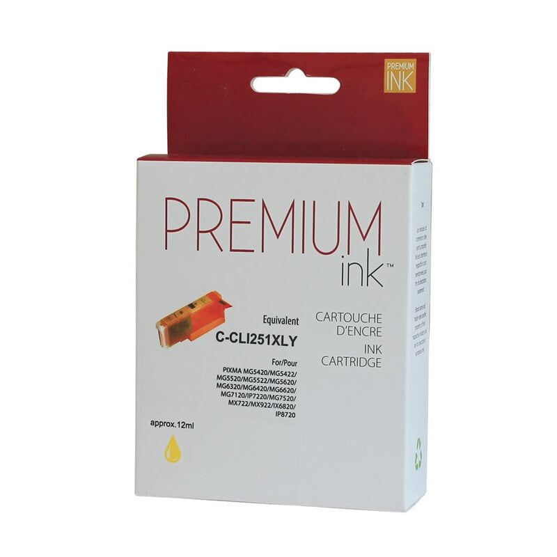 Cartouche Jet d’encre Canon CLI251 Yellow Compatible Cartouche Jet d’encre Canon CLI251 Yellow Compatible