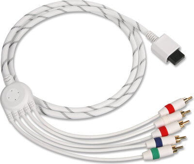 Cable Composant Audio vidéo ED Pour WII Et WII U – Blanc (Gaine Tressée) 1.8 M