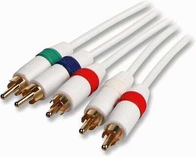 Cable Composant Audio vidéo ED Pour WII Et WII U – Blanc (Gaine Tressée) 1.8 M