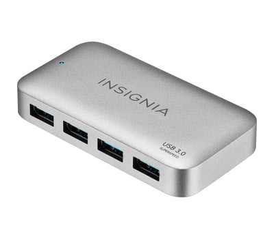 Concentrateur alimenté Insignia 4 x USB 3.0 - Gris foncé Concentrateur alimenté Insignia 4 x USB 3.0 - Gris foncé