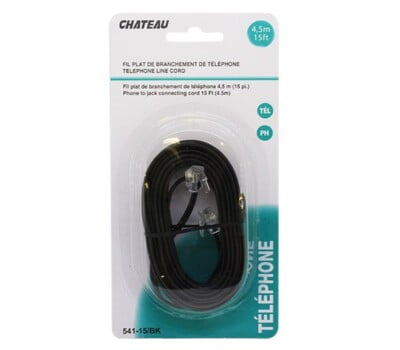 Fil De Téléphone Plat 4.5 M Noir