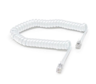 Fil Téléphonique Spirale 15 PI (4.5 M Blanc)