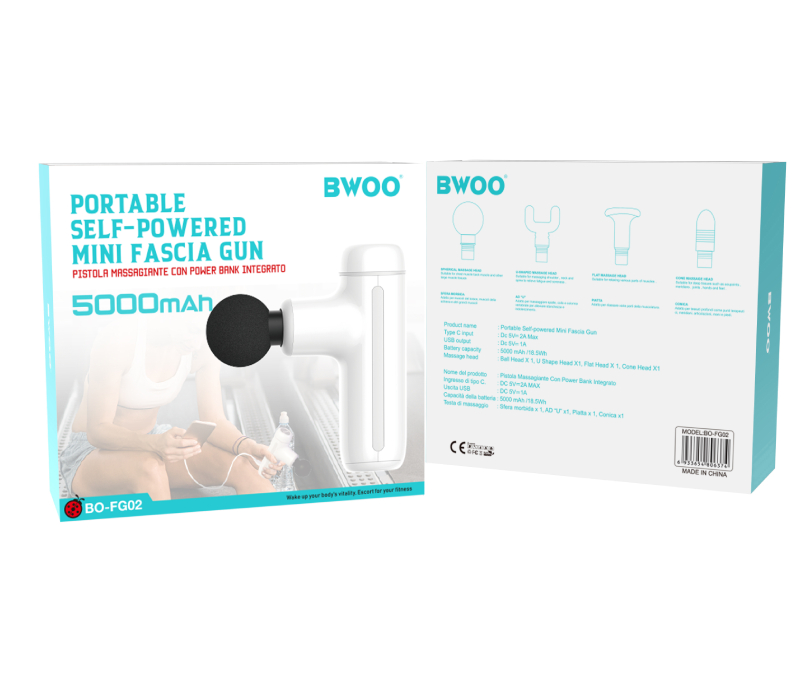 Mini Pistolet portable masseur Bwoo BO-FG02 - Blanc