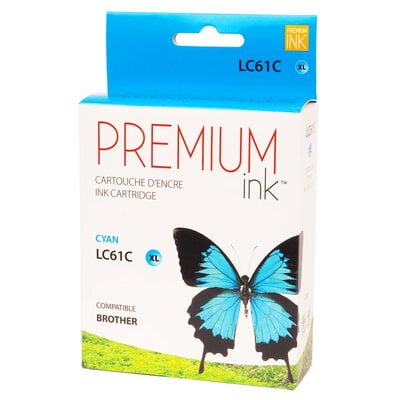 Cartouche Jet d'encre Brother LC61C Compatible Cyan Cartouche Jet d'encre Brother LC61C Compatible Cyan