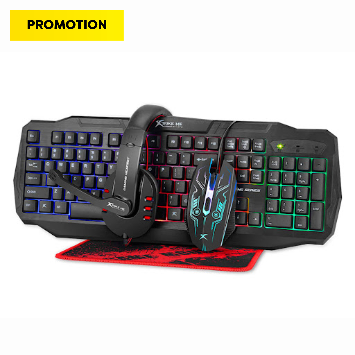 Ensemble clavier souris casque tapis de souris Xtrike Me CM-406