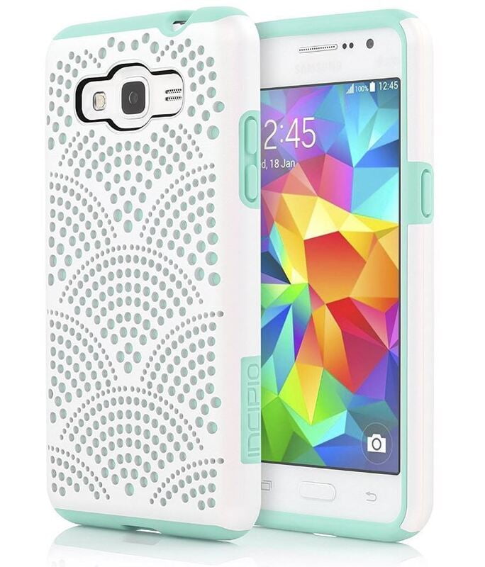CASE SAMSUNG GRAND PRIME BLANC/VERT DOUBLE EPAISSEUR INCIPIO