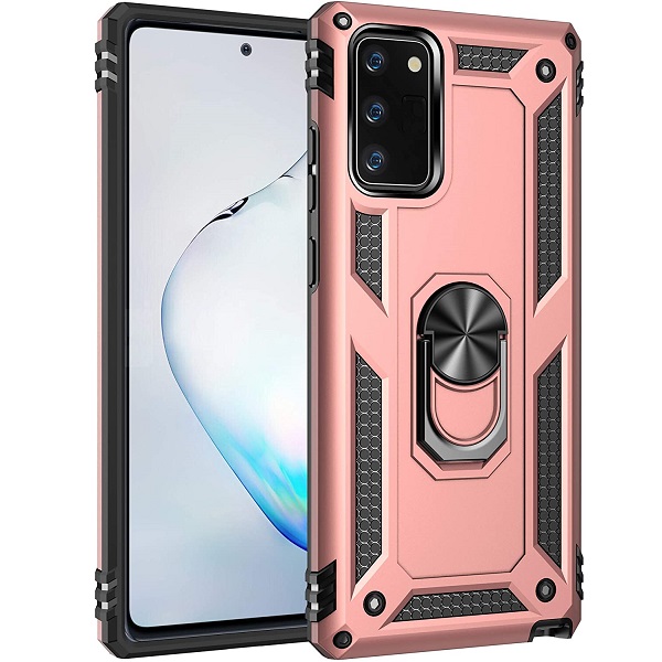 Case Samsung Note 20 Ultra Rose Gold - Armure Hybride Militaire avec bague de maintien