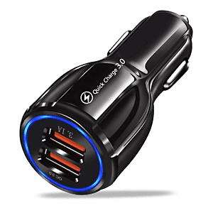 Chargeur Auto Fast 3.0 2 Ports Samsung Noir